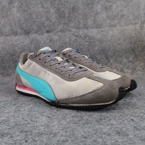 Puma Shoes Womens 10 Sneaker Athletic Speeder Running Retro Comfort Lace Up Grey